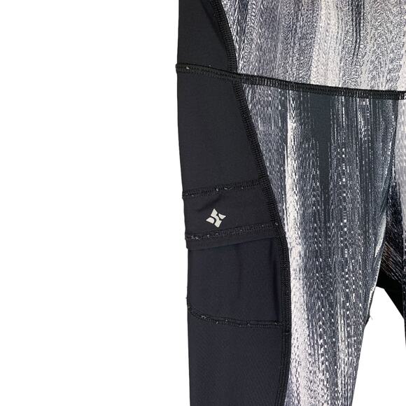 Nux Leggings Womens Gray Black Colorblock Low Rise Pull-On Stretch Side Pocket - Picture 6 of 8